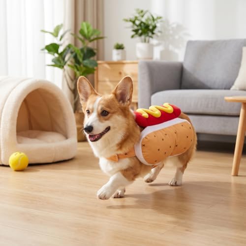 Dachshund Halloween Costumes Hot Dog Costume Soft Comfortable Pet Outfit - Image 6