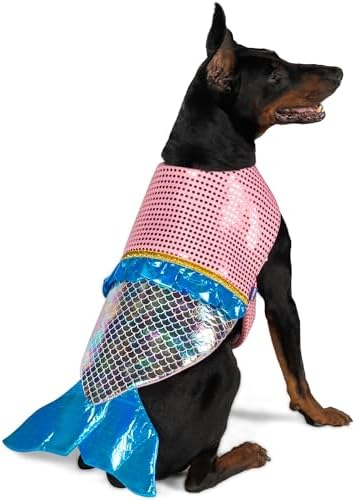 cyeollo Mermaid Dog Halloween Costumes for Large Dogs Pet Outfit, XL by CYEOLLO