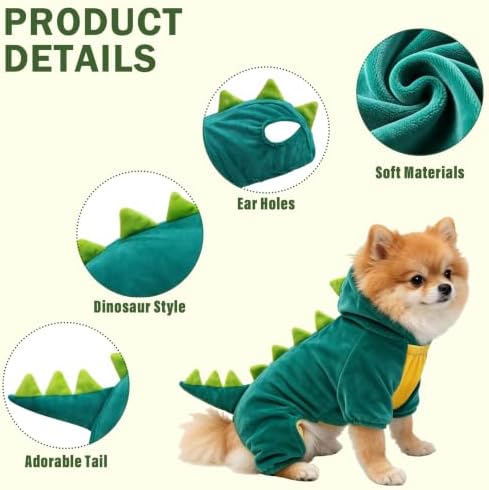Dog Halloween Costumes Dog Dinosaur Costume Hoodie Pajamas for Dogs - Image 4