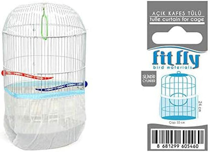 Cylinder Bird Cage Seed Catcher Mesh Max 53" Circumference, Elegant Stlish Pocket Syle Seed Catcher Covers Underneath The Cage