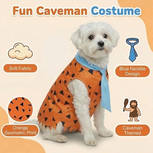 Halloween Small Large Dog Caveman Costume Stone Age Outfit,XL - Image 5
