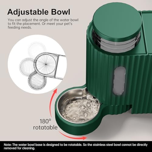 Gravity Automatic Cat Feeder, Water & Food Dispenser Set, Stainless Bowls