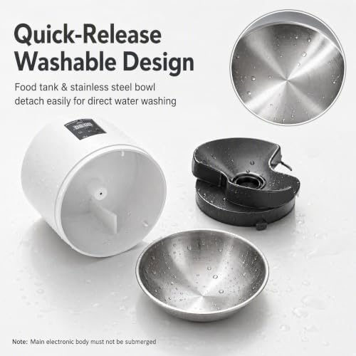 Wall Mounted Smart Automatic Pet Feeder, Stainless Steel Bowl