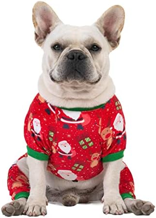 CuteBone Small Dogs Christmas Outfit Soft Puppy Onesies Pjs Dog Pajamas Pet Coat Cat Apparel Comfy Doggie Jumpsuit Bodysuit for All Seasons - Image 2
