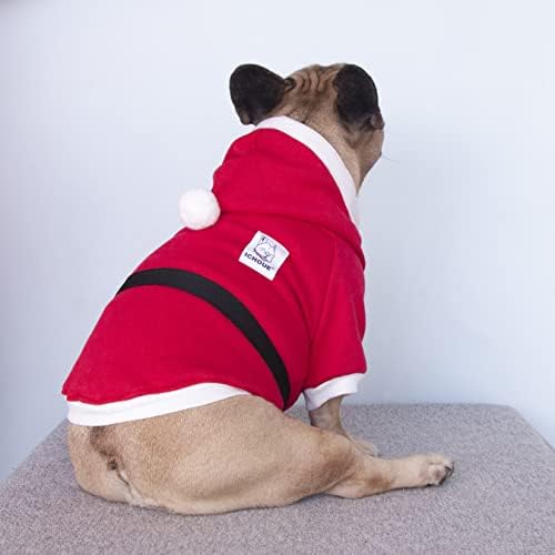 iChoue French Bulldog Christmas Santa Claus Father Costume Clothes, L - Image 3