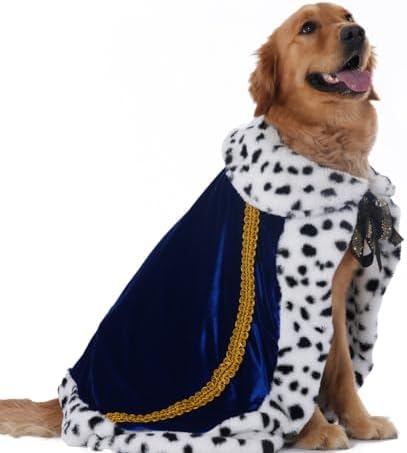 Lovelyshop Royal Velvet Pet Cloak with Fur Trim for Cats & Dogs, Blue, XL by Lovelyshop