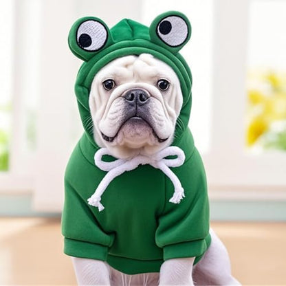 Fleece Lined Warm Dog Hoodie Sweatshirt Pet Winter Coat, Frog L - Image 6