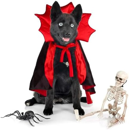 ADOGGYGO Halloween Dog Vampire Costume, Red Black Devil Dog Cape, Medium - Image 5