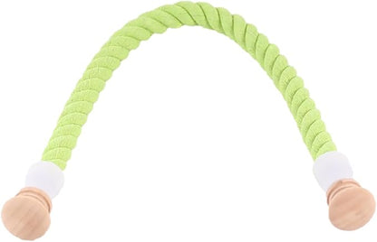 Bird Rope Stand Perch, Easy Mount on Backpack Carrier and Cage (Lemon Yellow, Large)