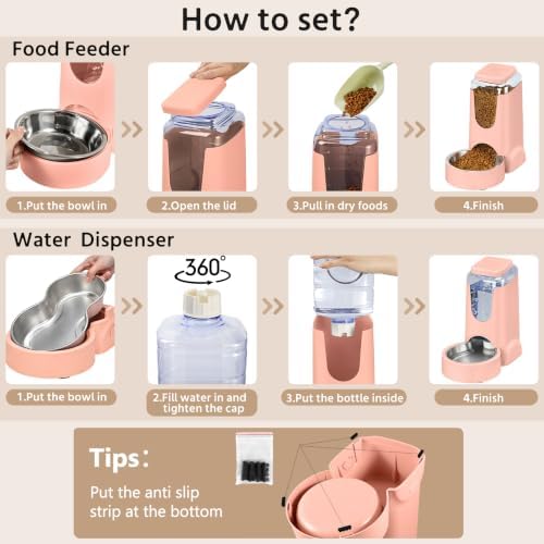 WyfKyd Auto Cat Feeder and Dog Water Dispenser with Stainless Steel Bowl