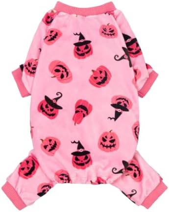 Fitwarm Halloween Jack O Lantern Dog Pajamas, Funny Costumes for Small Dogs Girl, Pet Outfit, Pink, Black, XL by Fitwarm
