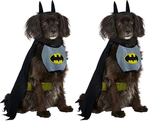 Rubie's Adult Classic Batman Pet Costume, Black/Gray, S Neck 12 Girth 17 Back 11 US (Pack of 2) by Rubies