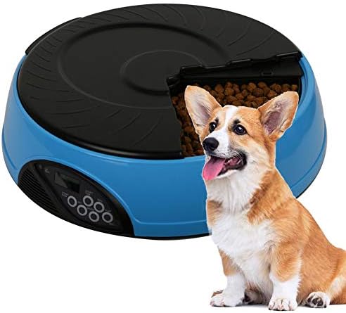 Automatic Pet Feeder,6 Meal Wet and Dry Food Auto Dispenser for Dogs, Cats & Small Animals with Programmable Timer, Portion Control, 100% BPA Free,Dishwasher Safe, Up to 4 Meals A Day