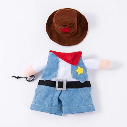 Funny Cowboy Jockey Rider Dog Costume, Beagle Halloween Oktoberfest Outfit - Brown Suit for Small Dogs and Cats(Medium) - Image 2