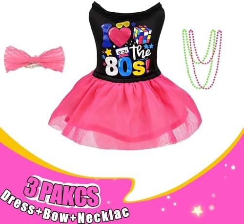 3 Pack Halloween Dog I Love 80s Dress Pet Disco Costume Outfit,XXL - Image 6