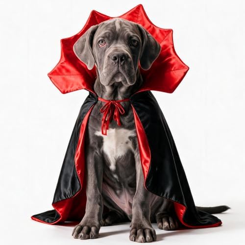 Halloween Dog Vampire Cloak Costume for Medium Dogs, Black Red by PWEITUOET