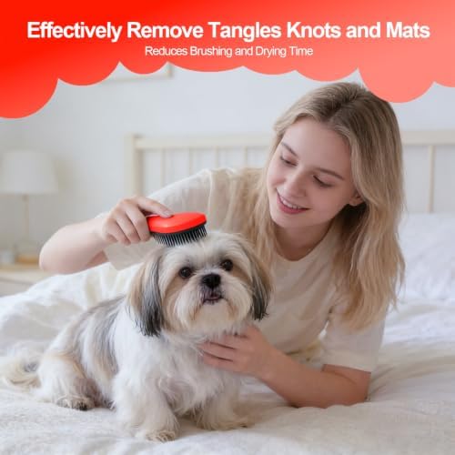 Small Dog Brush, Skin-friendly Soft Bristles (Orange) - Image 7