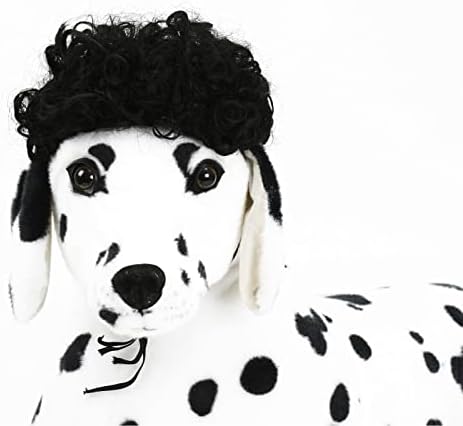 pet k9 Funny Dog Cat Cosplay Wig, Pet Costumes, Cat Dress up for Halloween, Christmas, Parties, Festivals, Dog Wigs for Small Medium and Large Sized Dogs (Black Curly Hair) - Image 3