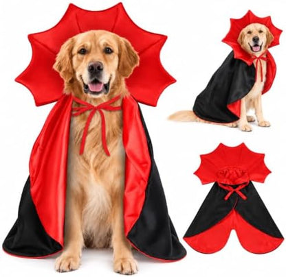 Halloween Dog Cat Costume Vampire Devil Cape for M or L Adjustable Cloak by Vellibring
