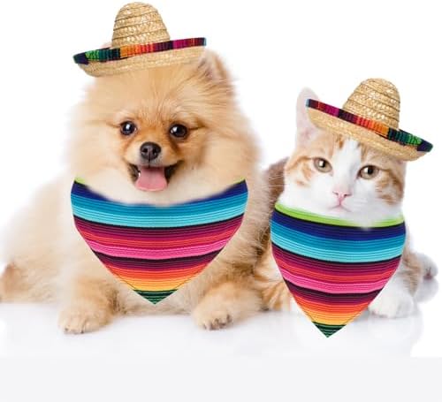 Fumwase Multicolor Sombrero Hats Bandana for Small Pets - Image 6