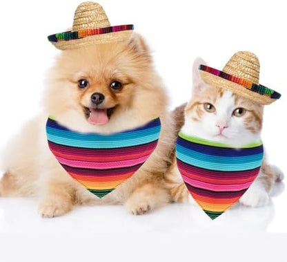Fumwase Multicolor Sombrero Hats Bandana for Small Pets - Image 6