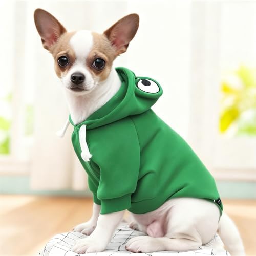 Fleece Lined Warm Dog Hoodie Sweatshirt Pet Winter Coat, Frog M - Image 6