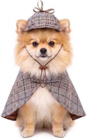2 Pcs Dog Halloween Detective Costume, Party Outfit(Large) by Unknown