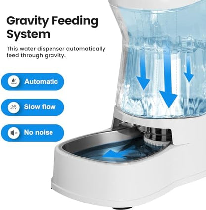 Automatic Dog Water Dispenser, Stainless Steel Bowls Feeder, 100% BPA-Free
