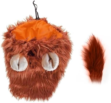 New Dog Costume Halloween Dog Costume Lion Mane for Medium and Large Dogs Realistic Lion Wig Dog Costume Supplement Lion Mane for Photoshoot Entertainment (Red-Brown Size M + Tail Set - Image 4