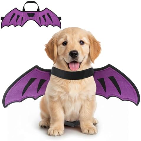 Dog Dragon Wings, Halloween Dragon Costume for Dog Cat, Purple, S by SilTriangle