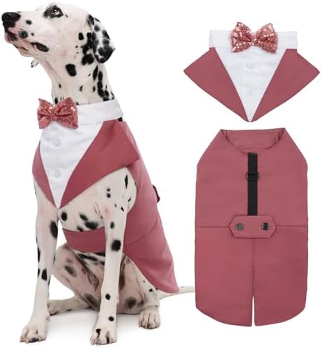 Kuoser Dog Tuxedo, Dog Suit and Bandana Set, Dogs Costume with D-Ring by Kuoser