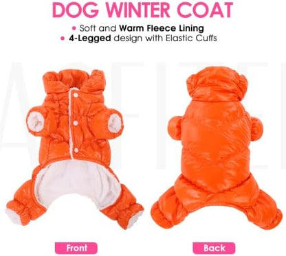 AOFITEE Small Dog Coat Waterproof Dog Winter Jacket Fullbody Dogs Snowsuit - Image 3