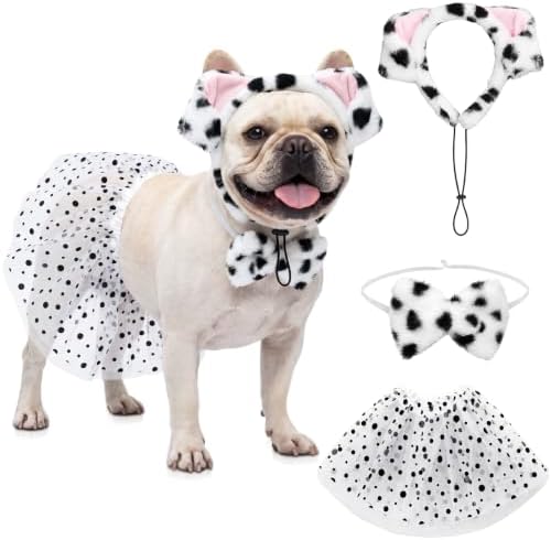Hercicy 3 Pcs Pet Dog Halloween Dalmatian Costume Accessories Set by Hercicy