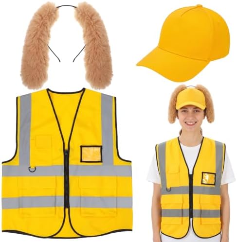 Maiteenly 3 Pcs Halloween Cartoon Construction Dog Costume Adult Cosplay by Maiteenly