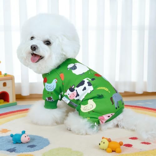 XPUDAC 4 Pack Dog Pajamas for Small Medium Sized Dogs Soft Comfy Stretchy Dog Pjs Onesie Puppy Clothes Pet Jammies for Doggie Boy Girl, M - Image 4