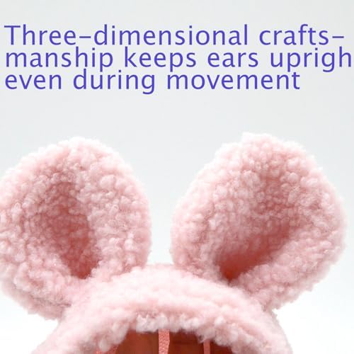 Adorable Plush Bunny Pet Costume - Soft & Warm with Removable Pom-Pom Tail – Perfect for Easter, Halloween, and Everyday Wear (Pink & Blue) - Image 6