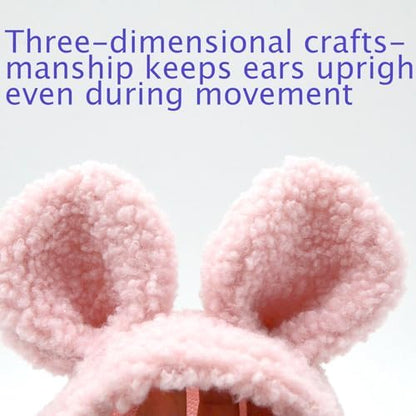 Adorable Plush Bunny Pet Costume - Soft & Warm with Removable Pom-Pom Tail – Perfect for Easter, Halloween, and Everyday Wear (Pink & Blue) - Image 6