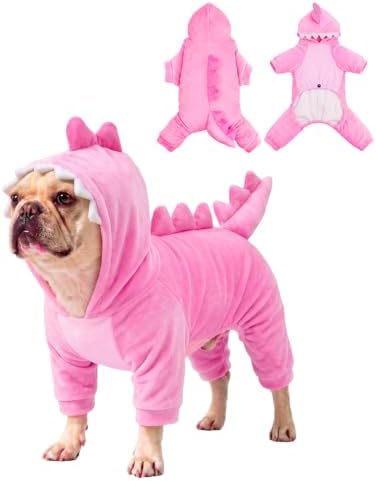 CuteBone Dinosaur Pet Costume Onesie - Hooded Puppy Pajamas - Small Dog Clothes Cat Full-Body Romper COSH03XL by CuteBone