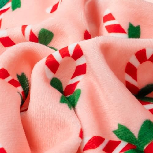 Fitwarm Candy Cane Dog Pajamas, Cozy Christmas Clothes for Small Dogs Girl, Holiday Pet Outfit, Pink, Green, Red, XXL - Image 5