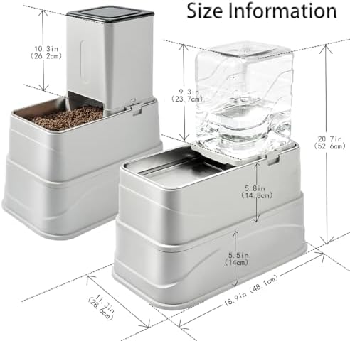 Marchul 2.1Gallon Elevated Dog Bowl, Adjustable Gravity Pet Feeder and Water Set with Stainless Steel Bowls, Raised Dog Bowls Designed to Protect Pet‘s Neck, Joints, Perfect for Cats and Dogs(8L)