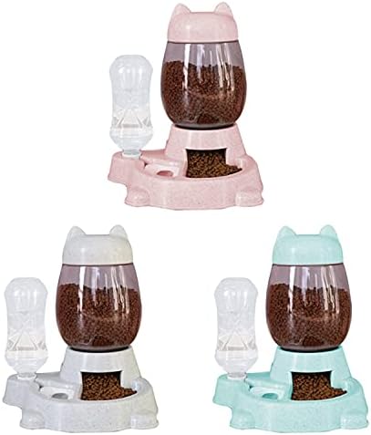 Utaomld Automatic Cat Feeder, Food & Water Dispenser Set, Green, Modern Style, 3000ml Capacity, Perfect for Small Pets & Breeds