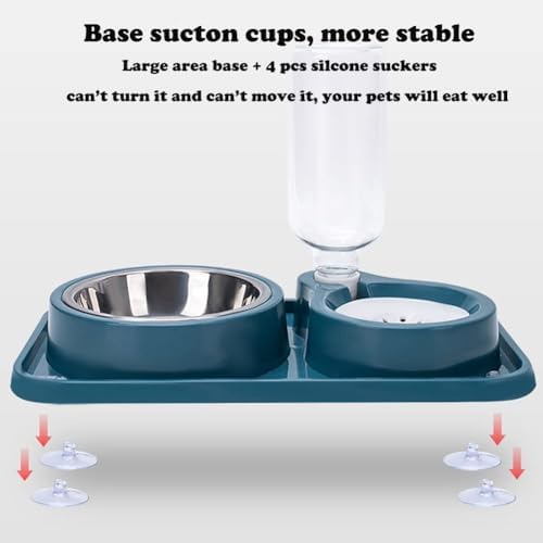 Love Dream Double Dog Cat Bowls, Anti-Slip Pet Food and Water Bowl Set