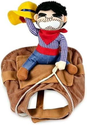 Halloween Cowboy Dog Cat Costume Clothes Novelty Funny Pets Party Cosplay Apparel Dog Riders Clothing (Medium) - Image 2