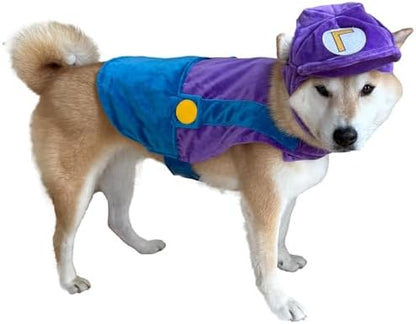ComfyCamper Hat and Suspenders Dog Costume - X Large Medium Small Lab Star Space Cosplay Halloween Costumes, Large, Purple and Blue by ComfyCamper