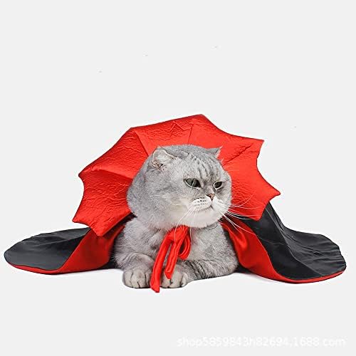 ADOGGYGO Halloween Dog Vampire Costume, Red Black Devil Dog Cape, Small - Image 2