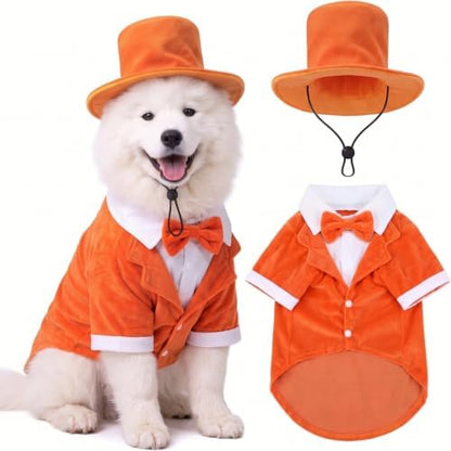 Dansydaisy 2 Pcs Halloween Orange and Blue Tuxedo Dog Costumes, Orange, 3XL by Dansydaisy