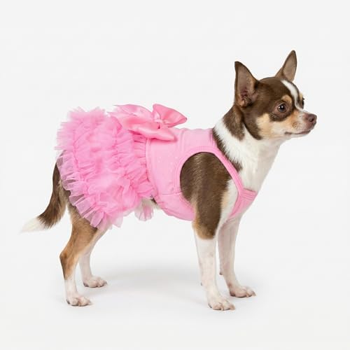 Fitwarm Sparkly Dog Tiered Dress, Fancy Dog Clothes for Small Dogs Girl, Bohemian Doggie Birthday Outfit, Pet Apparel, Pink, Small - Image 5