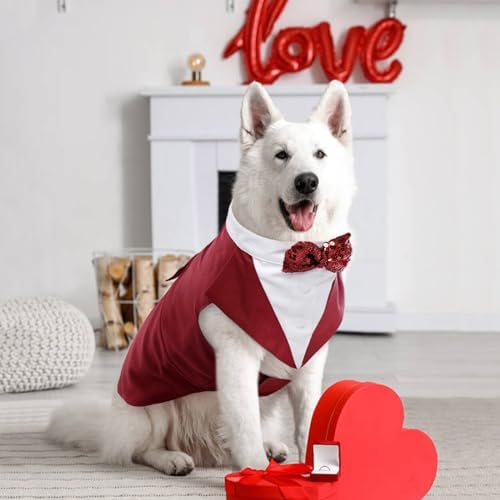 Kuoser Dog Tuxedo, Dog Suit and Bandana Set, Dogs Costume with D-Ring - Image 6