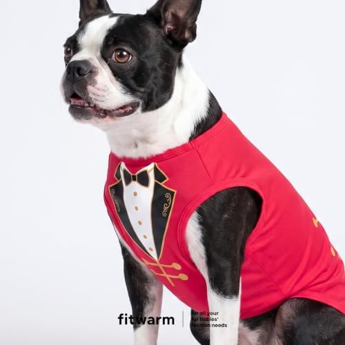Fitwarm Ringmaster Dog Halloween Costumes, Playful Halloween Outift for Small Dogs Boy Girl, Unique Pet Shirt, Red, Black, White, XS - Image 2