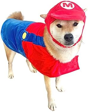 ComfyCamper Hat and Suspenders Dog Costume - X Large Medium Small Lab Star Space Cosplay Halloween Costumes, Large, Red by ComfyCamper